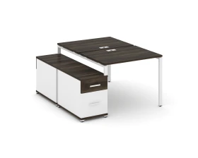 Рабочая станция 2 места с двухсторонней опорной тумбой CN.DRS-305 W 980/1346x1480x750 Концепт / Concept images