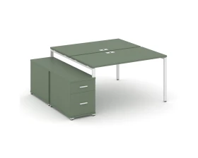 Рабочая станция 2 места с двухсторонней опорной тумбой CN.DRS-305 W 980/1346x1480x750 Концепт / Concept images