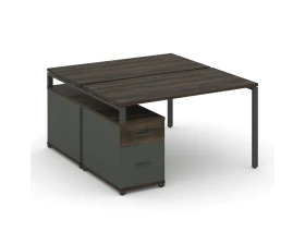 Рабочая станция 2 места с двухсторонней опорной тумбой CN.DRS-305 W 980/1346x1480x750 Концепт / Concept images