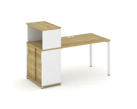 Стол рабочий с опорным шкафом-купе с надставкой низ. CN.SP-238 W 1600x720x1140 Концепт / Concept images