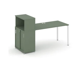 Стол рабочий с опорным шкафом-купе с надставкой низ. CN.SP-238 W 1600x720x1140 Концепт / Concept images