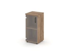 Шкаф низкий узкий левый прозр. стекло 400x400x833 Стайл Проджект / Style Project images