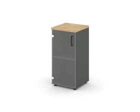 Шкаф низкий узкий левый прозр. стекло 400x400x833 Стайл Проджект / Style Project images