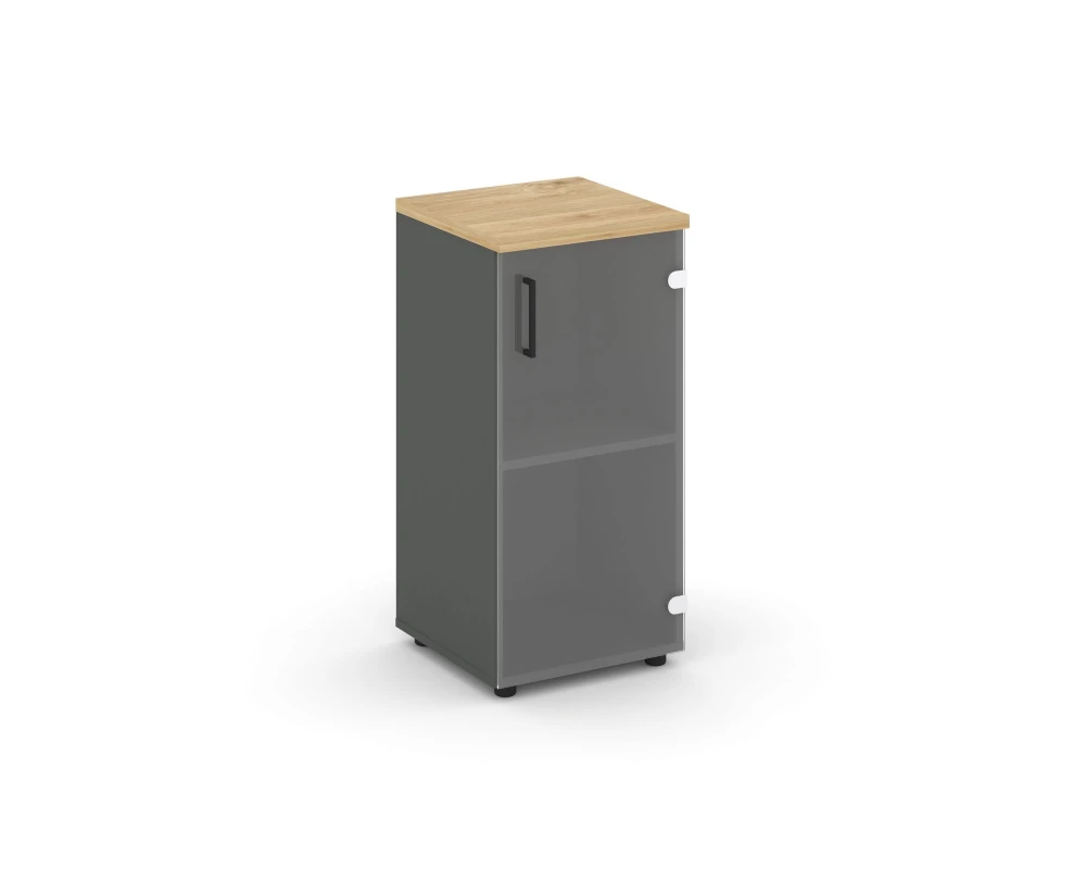 Шкаф низкий узкий правый прозр. стекло 400x400x833 Стайл Проджект / Style Project