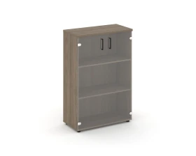 Шкаф средний широкий прозр. стекло 796x400x1203 зад. стенка HDF Стайл Проджект / Style Project images
