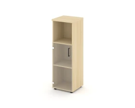 Шкаф средний узкий левый прозр. стекло с нишей 400x400x1203 Стайл Проджект / Style Project images