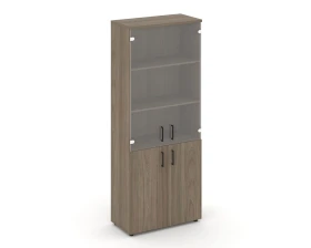 Шкаф высокий широкий комби прозр. стекло 796x400x1982 зад. стенка HDF Стайл Проджект / Style Project images