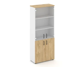 Шкаф высокий широкий комби прозр. стекло 796x400x1982 зад. стенка HDF Стайл Проджект / Style Project images