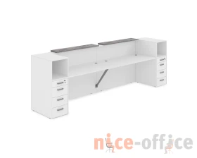 Комплект Ресепшн с фартуком ЛДСП (3632*763*1161) (с подсветкой) 1КРТ-ДС.005.1 ЛАУНЖ / LOUNGE images