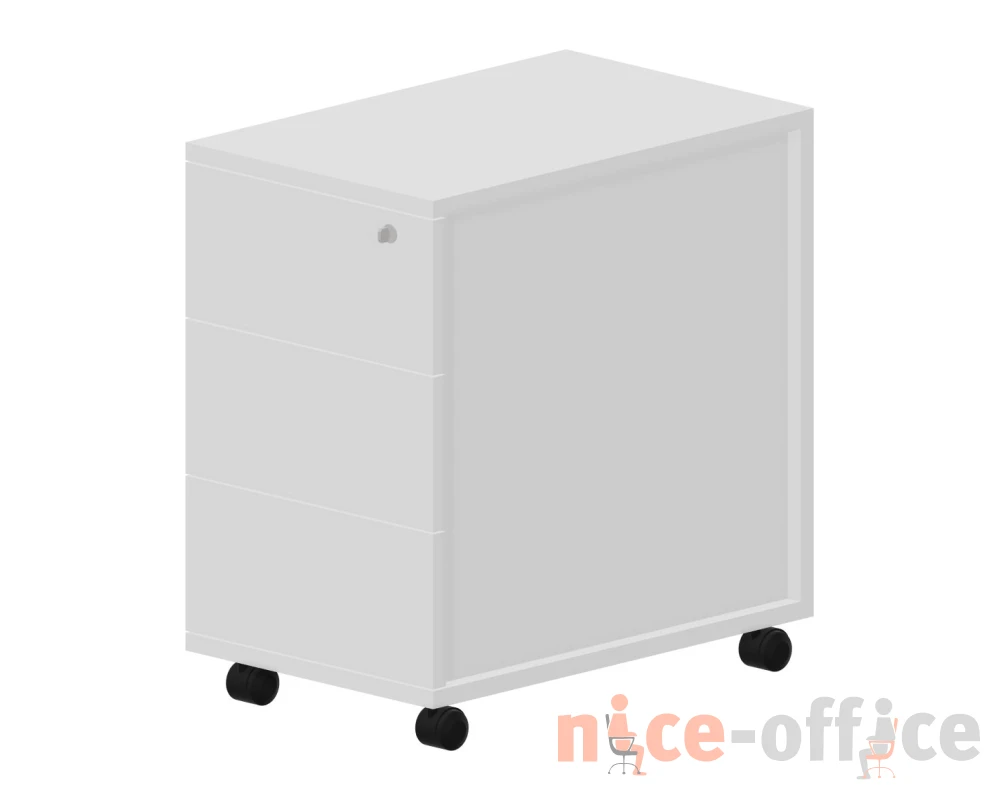 Тумба для документов мобильная узкая (3 ящ.) 34х53х57 GDB Белый