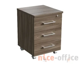 Тумба подкатная с центральным замком 43x46x60 Belfast, Blackwood, Steel images