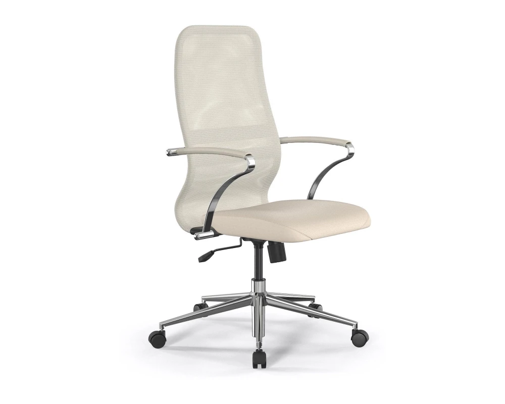 Кресло ErgoLife S 8 B2-9K M09.B23.G18.W02 Сетка/Экокожа, Молочный