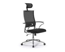 Кресло ErgoLife Sit Air-180 B2-290K M09.B23.G18.W01 (с подголовником) Сетка/Ткань, Черный images