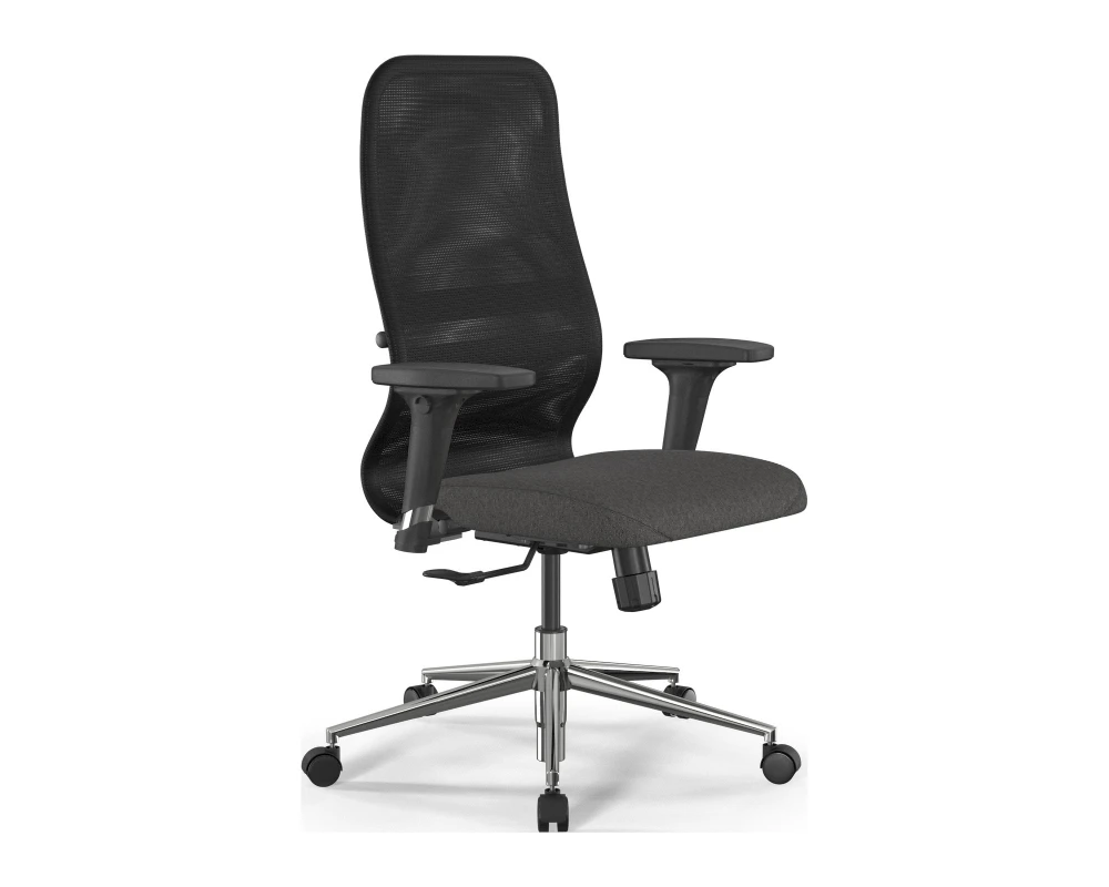 Кресло ErgoLife SynchroSit 8 B2-9D M25.B23.G18.W02 Сетка/Ткань, Черный/Темно-серый