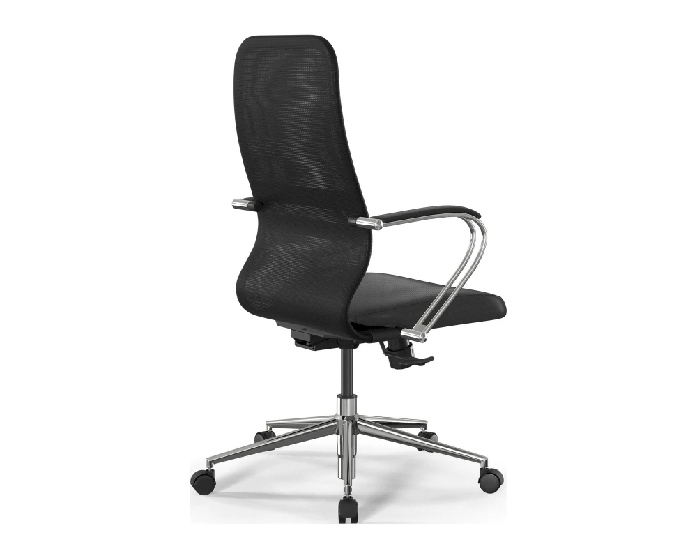 Кресло ErgoLife SynchroSit 8 B2-9K M25.B23.G18.W02 (хром) Сетка/Экокожа, Черный
