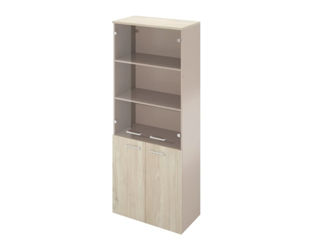 Шкаф высокий две глухие две стеклянные двери (800х418х2000) Дуглас