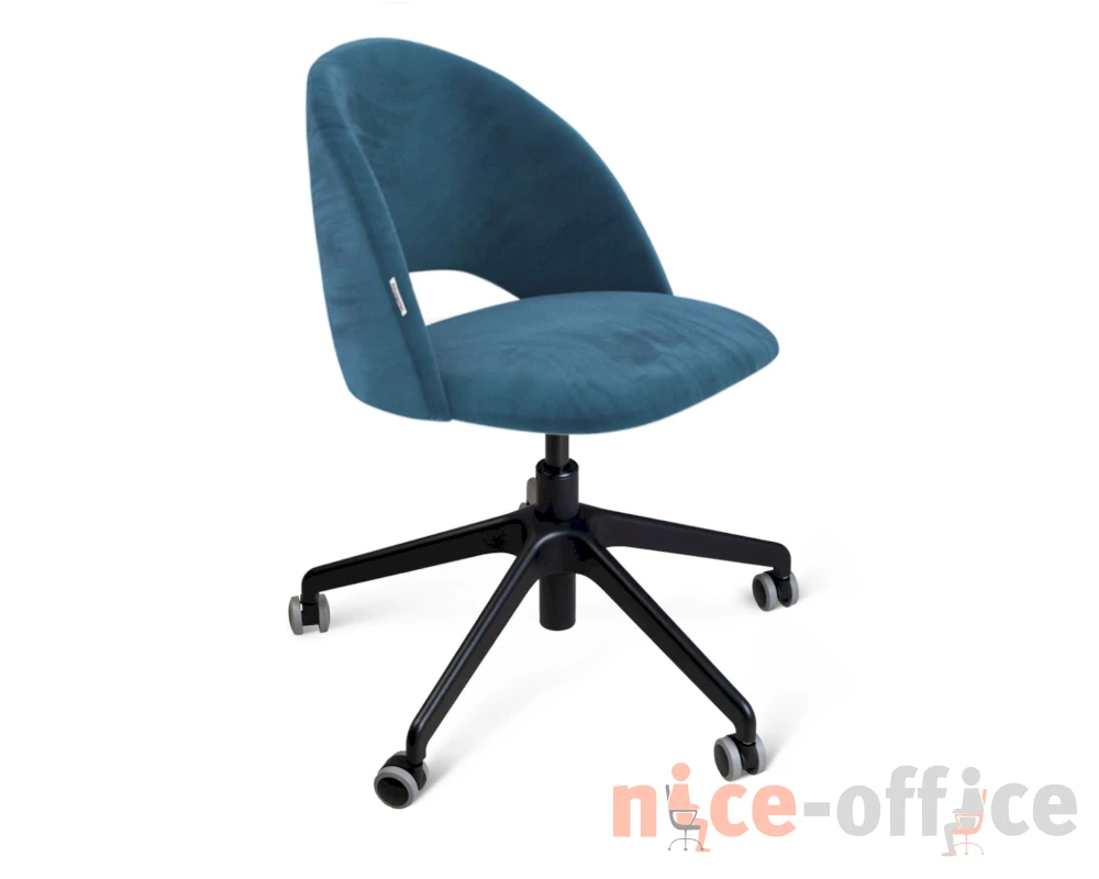 Стул подъемно-поворотный SHT-ST34/S154 Велюр, Тихий океан/Черный