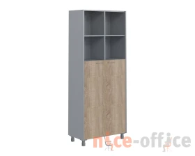 Шкаф с 2 полками и глухими средними дверьми Оффикс Нью / Offix New images